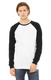 Bella + Canvas 3000C - Men's Jersey Long-Sleeve Baseball T-Shirt - White / Black