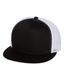 Yupoong 6006 - Unisex 5-Panel Flat Bill Trucker Cap - Black / White