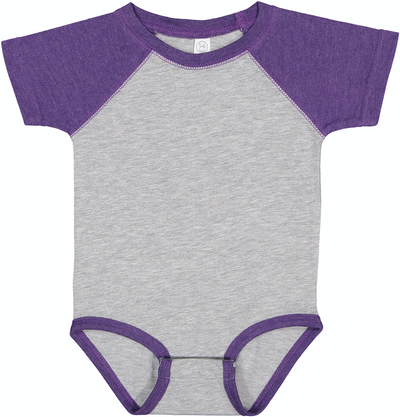 Infant Baseball Bodysuit - Vintage Heather / Vintage Purple