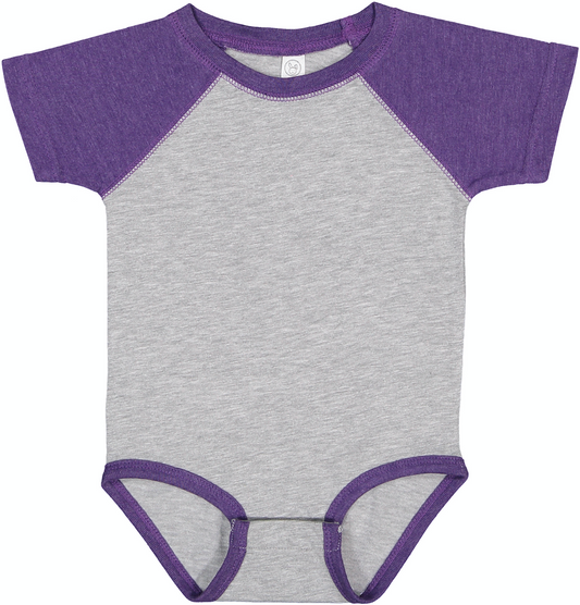 Infant Baseball Bodysuit - Vintage Heather / Vintage Purple