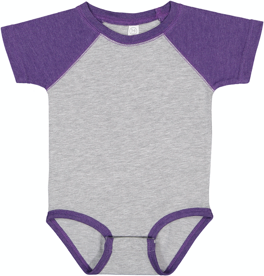 Infant Baseball Bodysuit - Vintage Heather / Vintage Purple