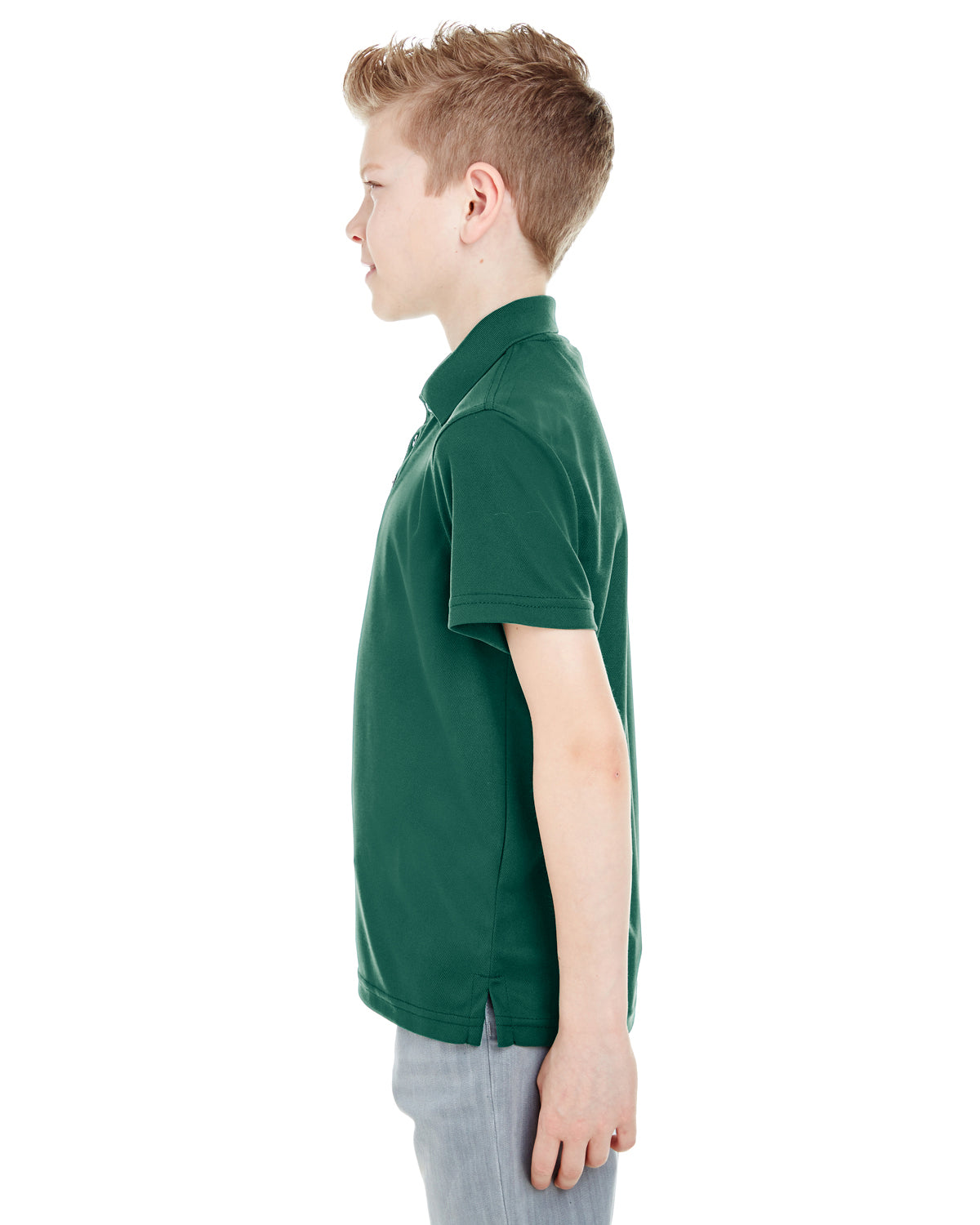 Youth Cool & Dry Mesh Piqué Polo - Forest Green