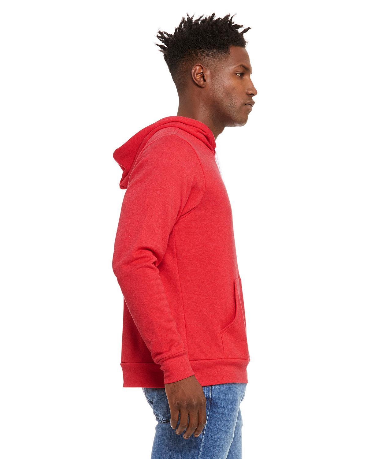 Unisex Sponge Fleece Pullover Hoodie - Heather Red