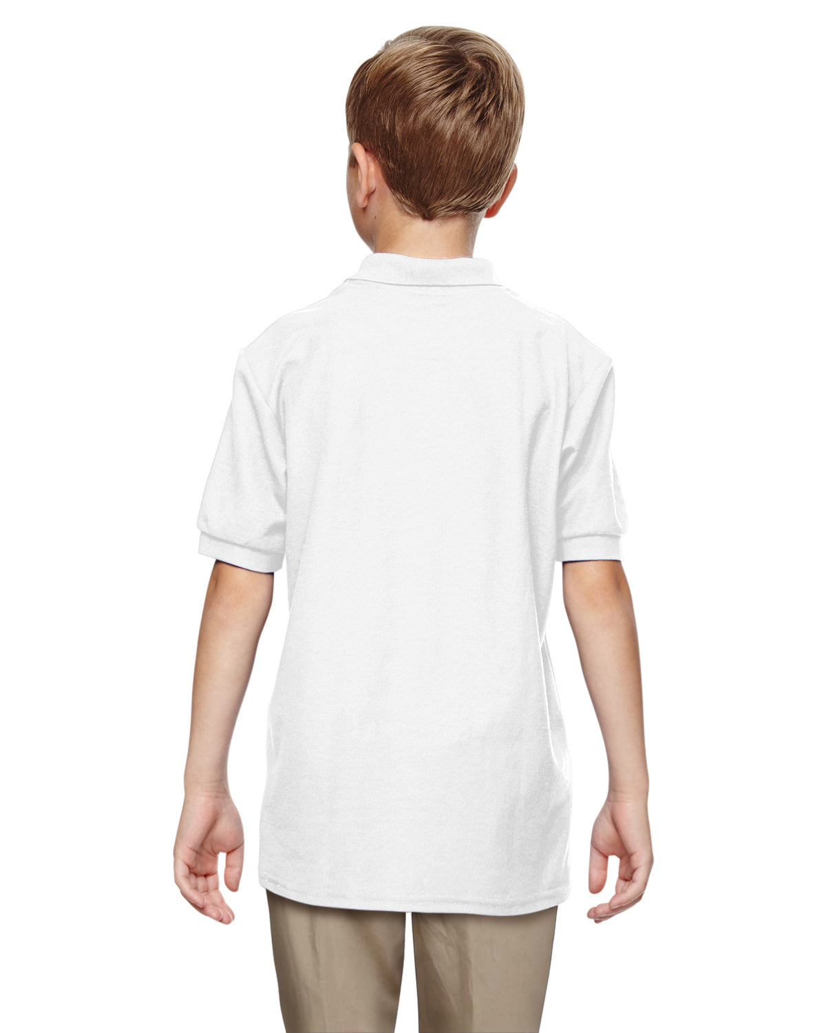 Youth Double Piqué Polo - White
