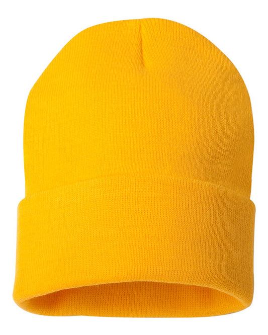 12" Solid Knit Beanie - Gold