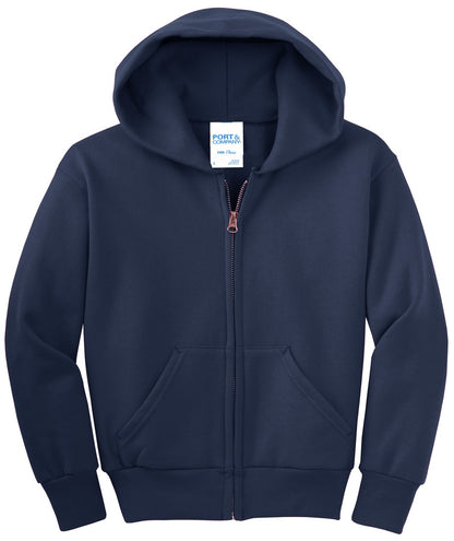 Youth Core Fleece Full-Zip Hoodie - Navy