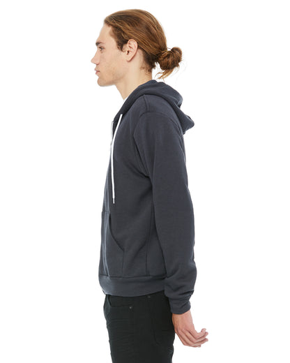 Unisex Poly-Cotton Sponge Fleece Full-Zip Hoodie - Dark Gray