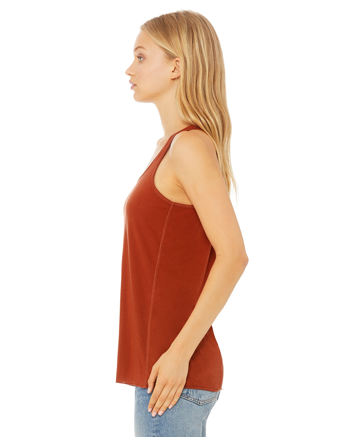 Women's Flowy Racerback Tank - Brick