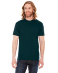 Unisex Poly-Cotton Short-Sleeve Crewneck - Black Aqua