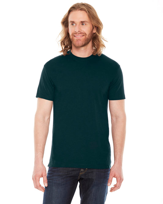 Unisex Poly-Cotton Short-Sleeve Crewneck - Black Aqua