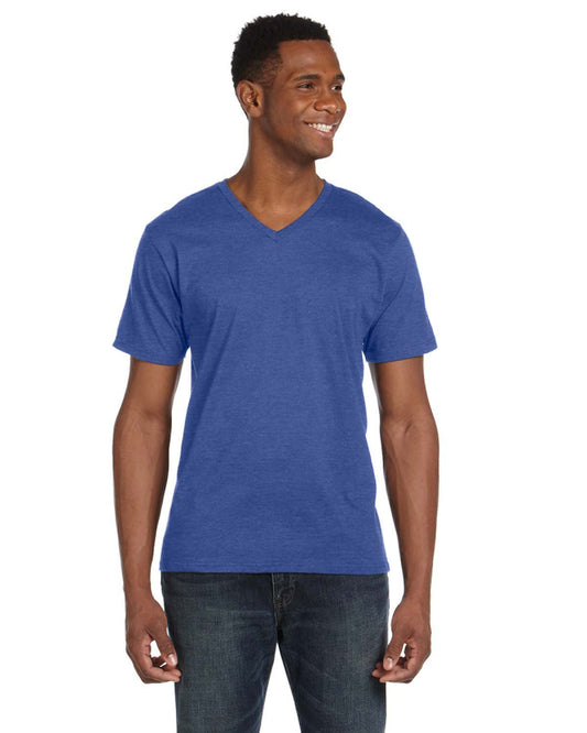 Unisex Lightweight V-Neck T-Shirt - Heather Blue