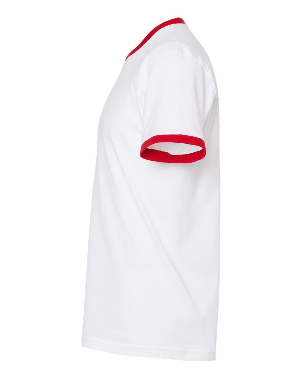 Unisex Fine Jersey Ringer Tee - White/ Red