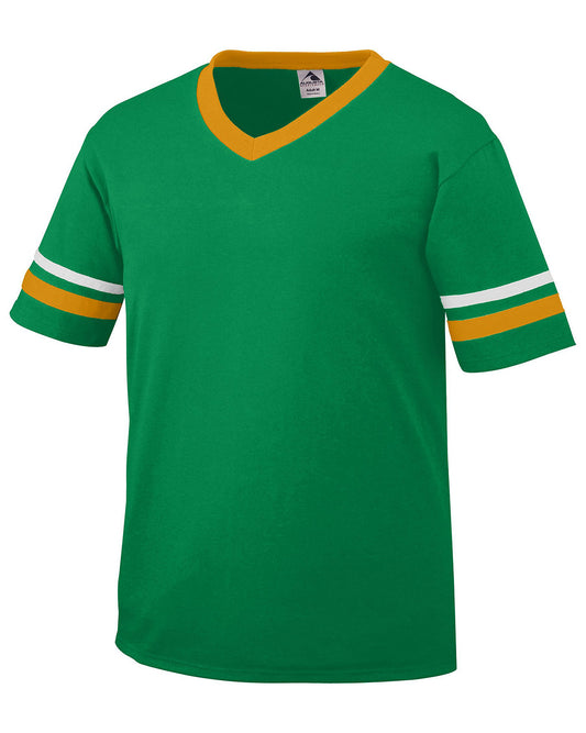 Unisex Sleeve Stripe Jersey - Kelly / Gold / White