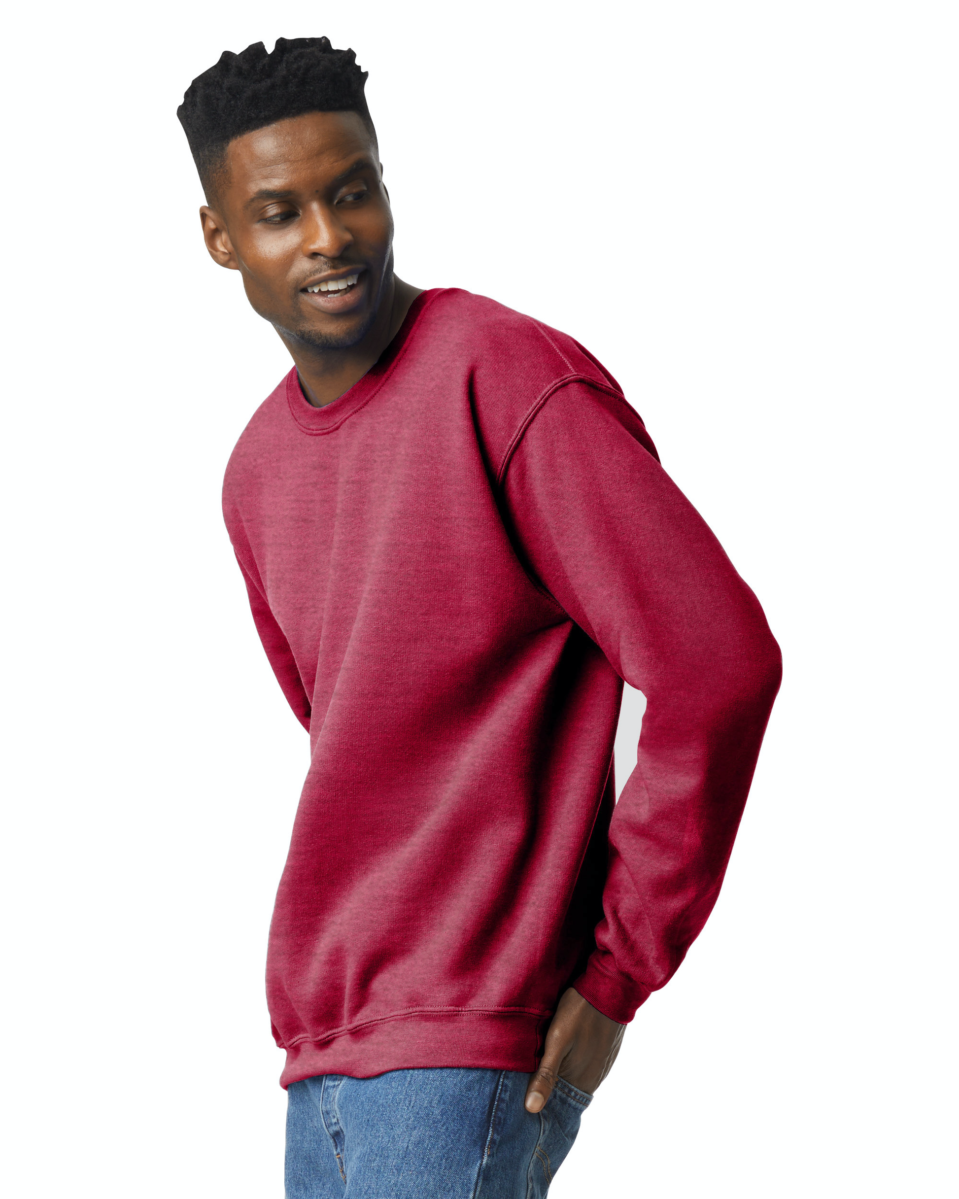 Unisex Heavy Blend���  50/50 Fleece Crew - Antique Cherry Red