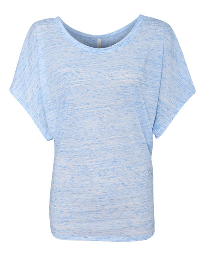 Women's Flowy Draped Sleeve Dolman T-Shirt - Blue Marble