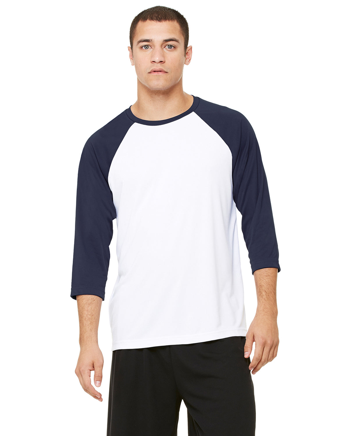 Unisex Baseball T-Shirt - White / Sport Dark Navy