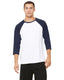 All Sport M3229 - Unisex Baseball T-Shirt - White / Sport Dark Navy