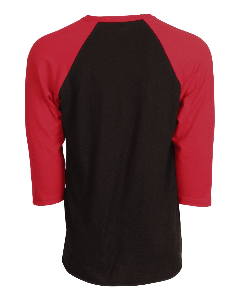 Unisex Fine Jersey Raglan Tee - Black/ Red