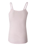 Women's Baby Rib Spaghetti Strap Tank - Pink