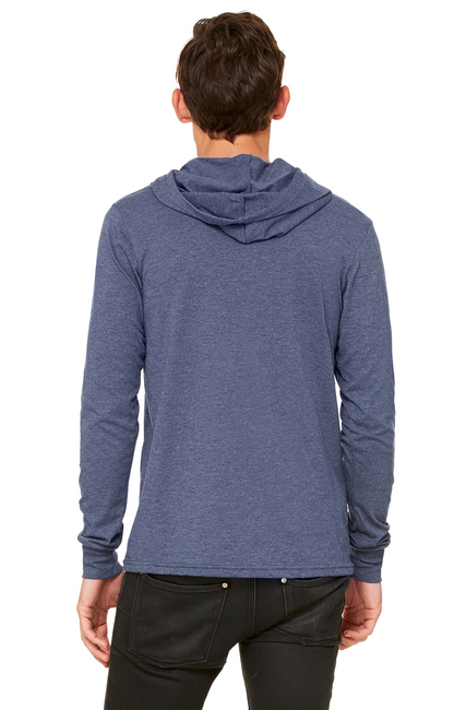 Unisex Jersey Long-Sleeve Hoodie - Heather Navy