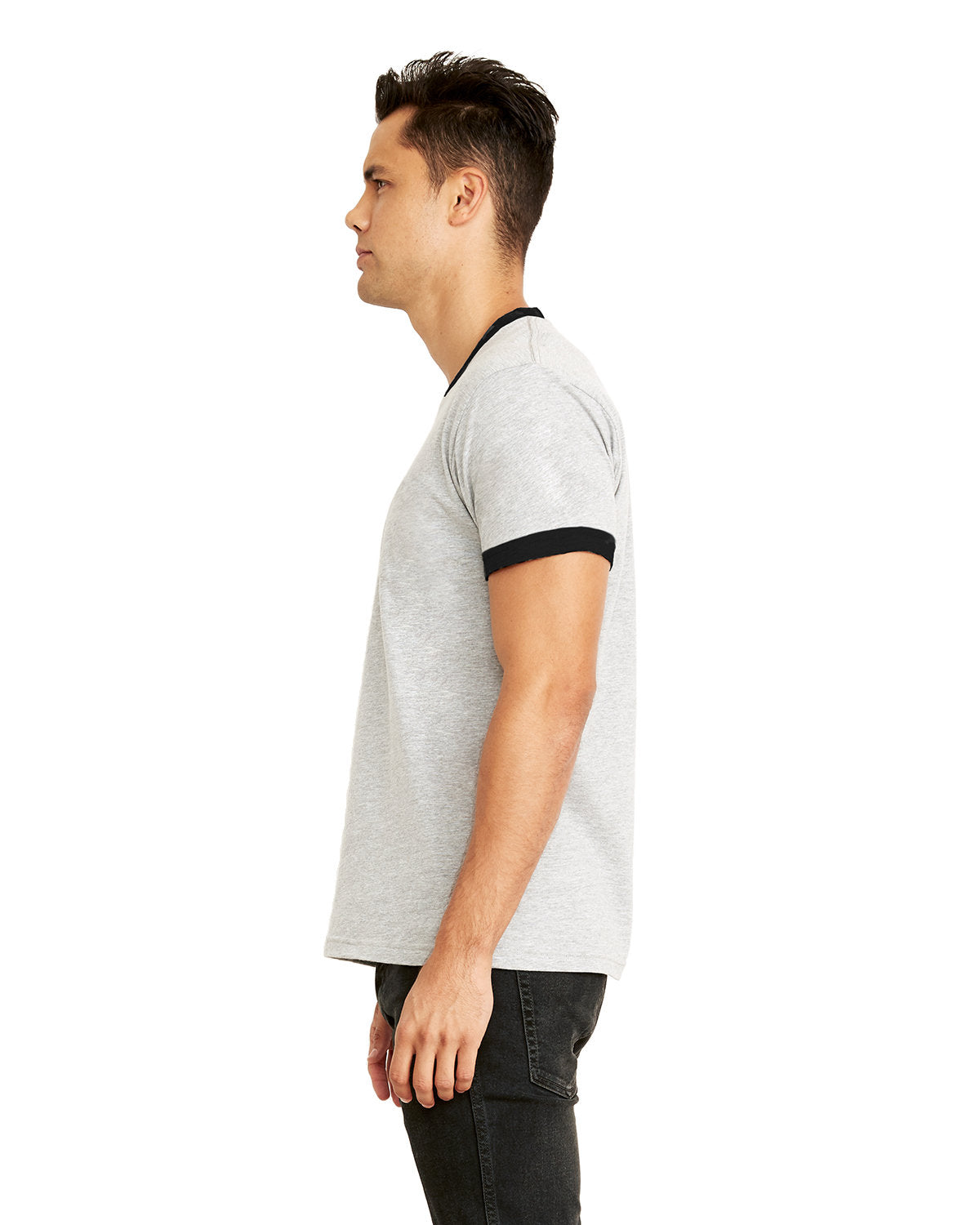 Unisex Ringer T-Shirt - Heather Gray / Black