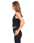Women's Poly-Cotton Crop Tank - Black
