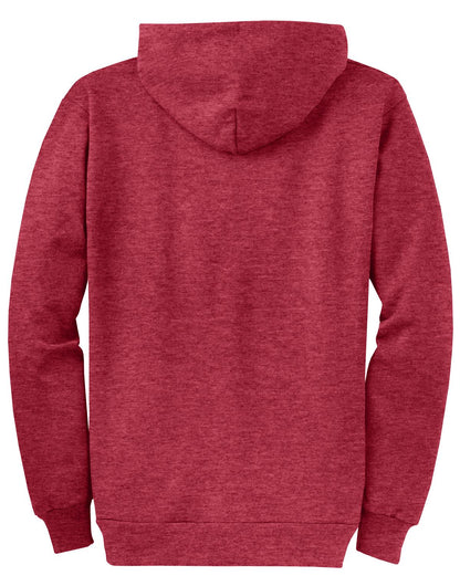 Unisex Core Fleece Full-Zip Hoodie - Heather Red
