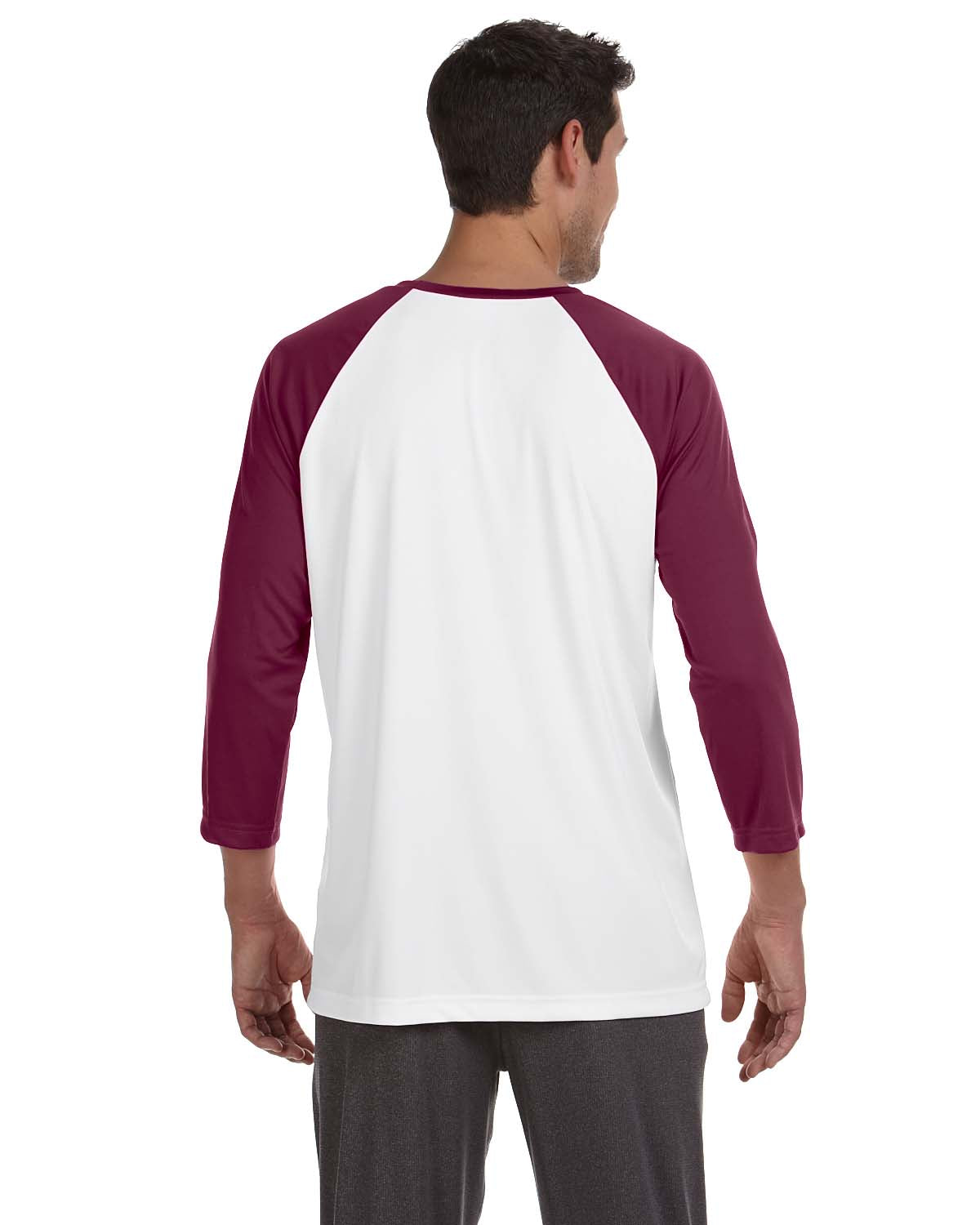 Unisex Baseball T-Shirt - White / Sport Maroon