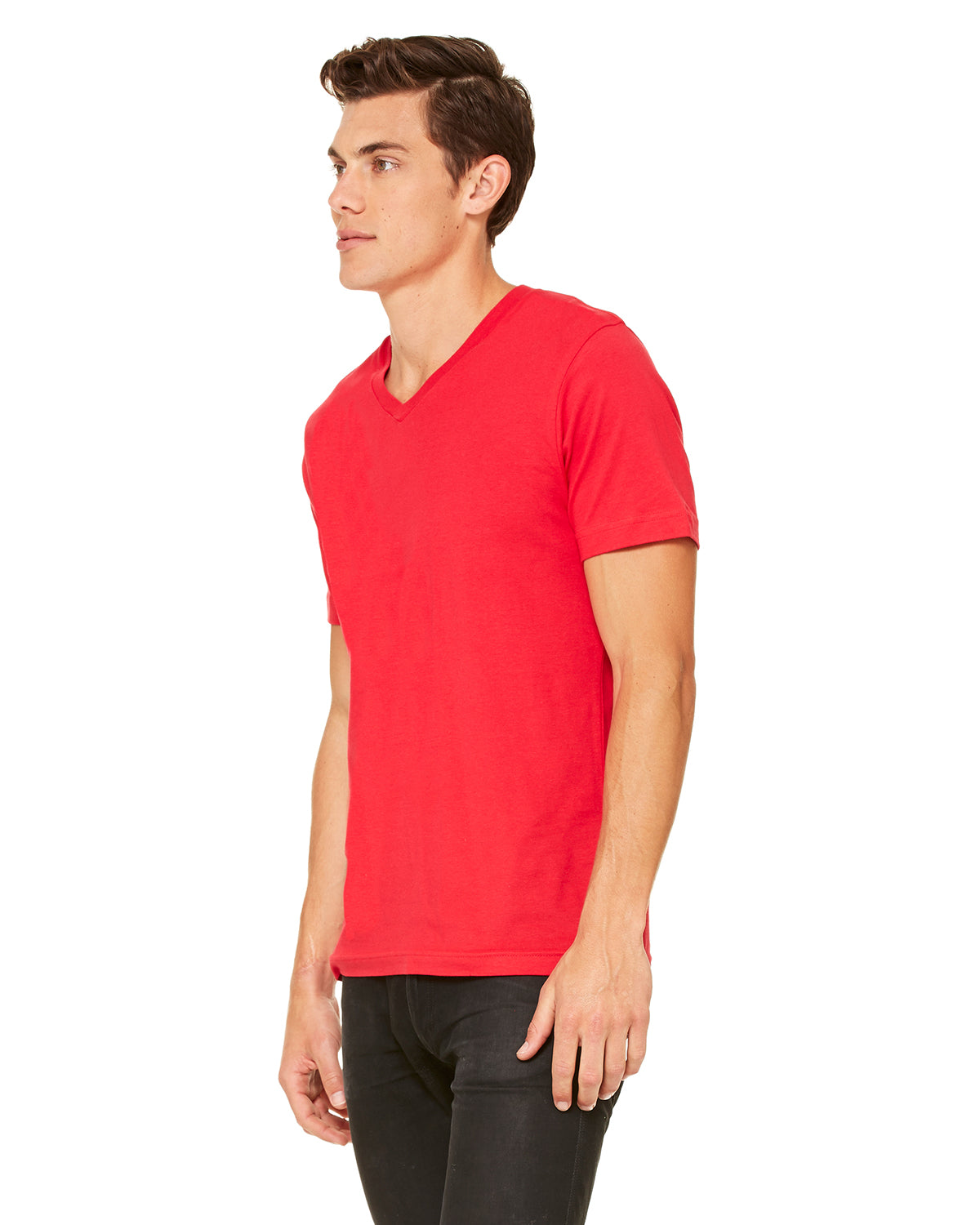 Unisex Jersey Short-Sleeve V-Neck T-Shirt - Red