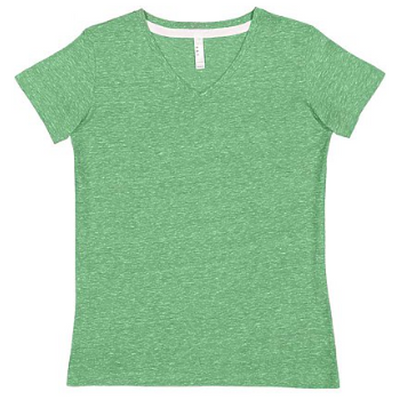 Women's Harborside Melange V-Neck T-Shirt - Green Melange
