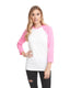 Next Level 6251 - Unisex CVC 3/4 Sleeve Raglan Baseball T-Shirt - Hot Pink / White