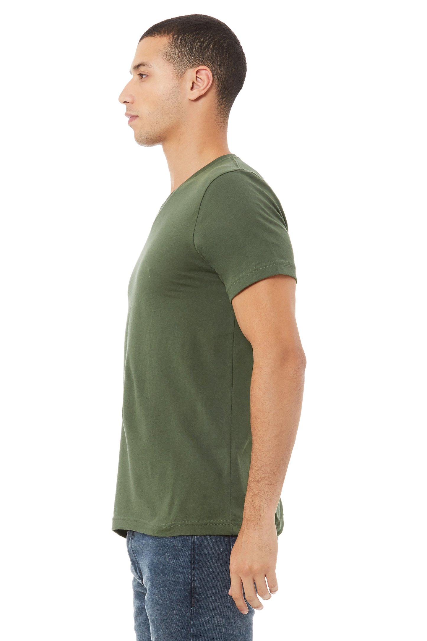 Unisex Jersey Short-Sleeve V-Neck T-Shirt - Military Green