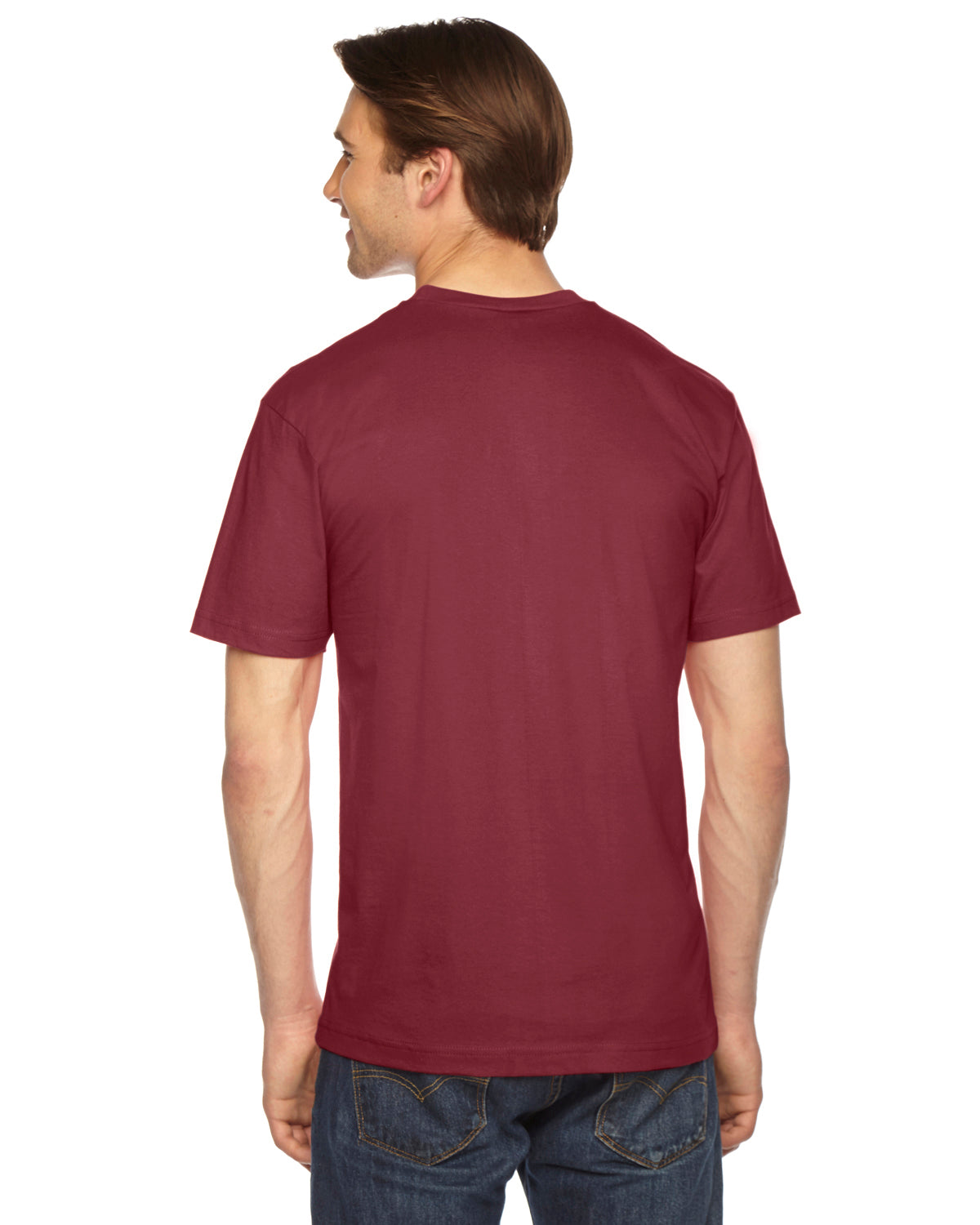 Unisex Fine Jersey Short-Sleeve V-Neck T-Shirt - Cranberry