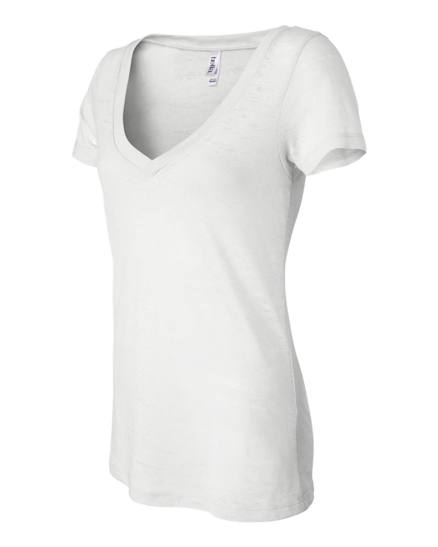 Women's Burnout V-Neck Tee - White