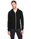 Threadfast Apparel 302Z - Unisex Triblend Full-Zip Light Hoodie - Solid Black Triblend
