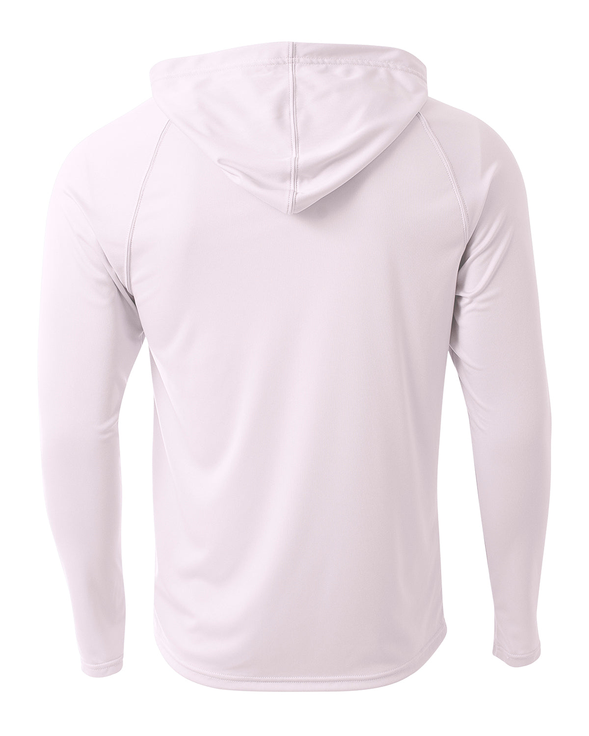 A4 Unisex Cooling Long Sleeve Hooded Tee - White