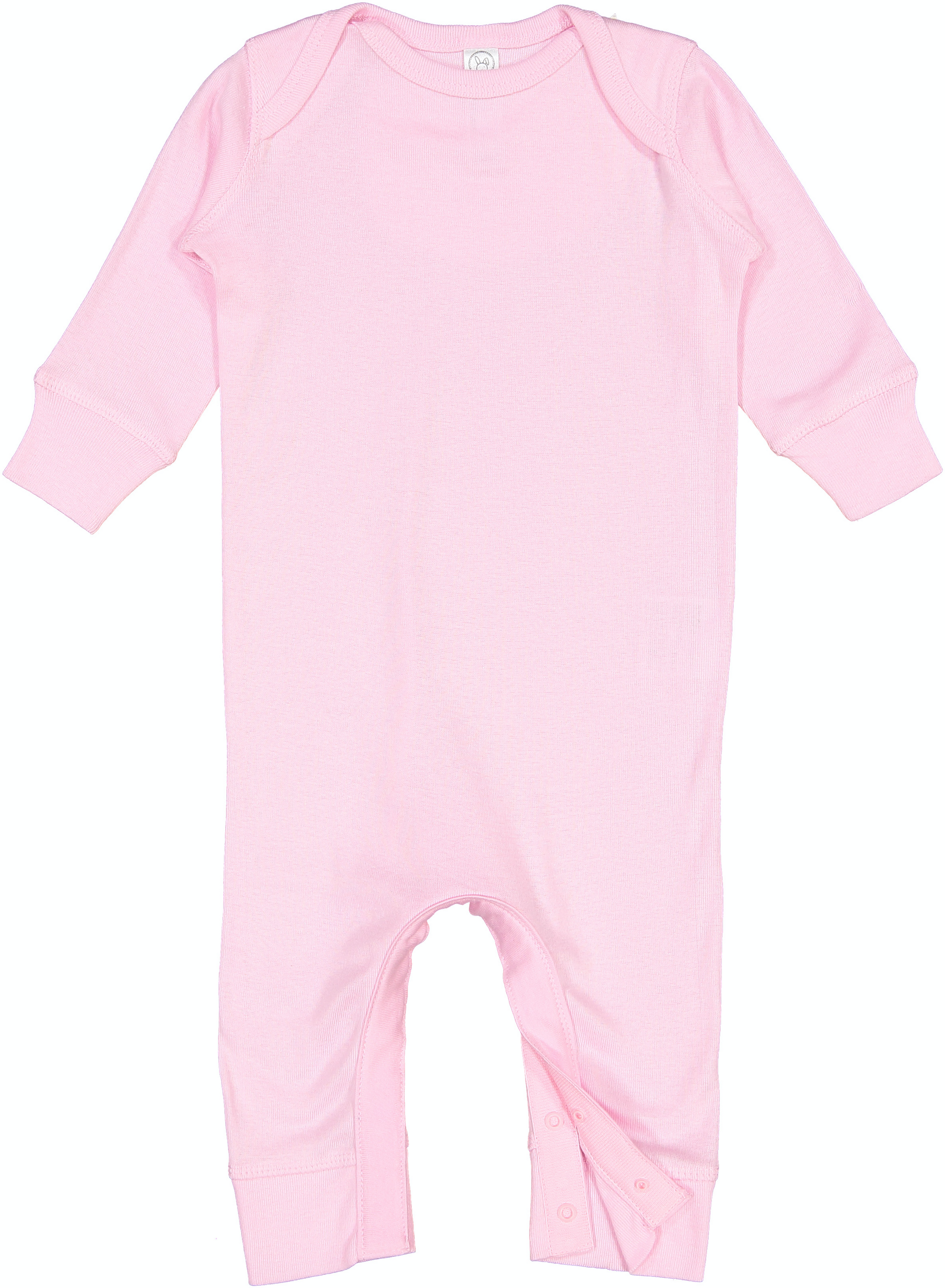 Infant Long-Sleeve Baby Rib Coverall - Pink