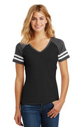 Women's Game V-Neck Tee - Black / Heather Charcoal