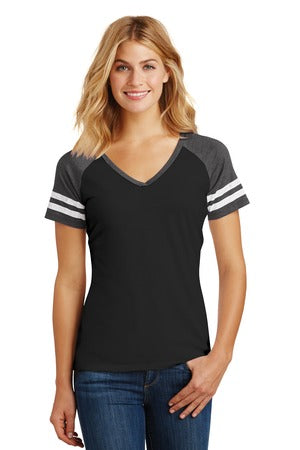 Women's Game V-Neck Tee - Black / Heather Charcoal