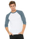Bella + Canvas 3200 - Unisex 3/4-Sleeve Baseball T-Shirt - White / Denim
