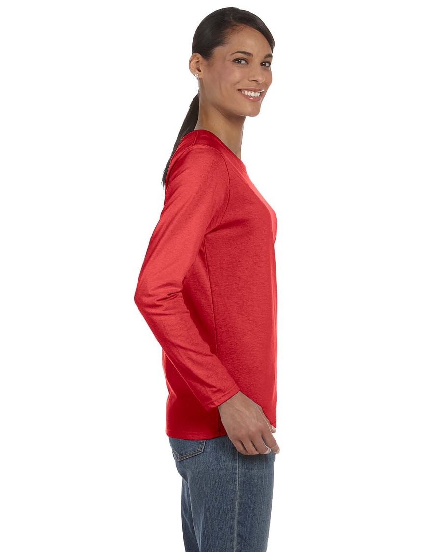 Ladies' Heavy Cotton™ 5.3 oz. Long-Sleeve T-Shirt - Red