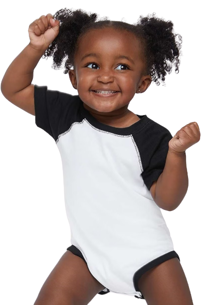 Infant Baseball Bodysuit - White / Black
