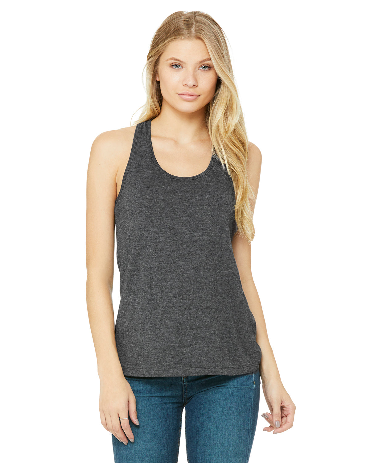 Women's Jersey Racerback Tank - Heather Dark Gray