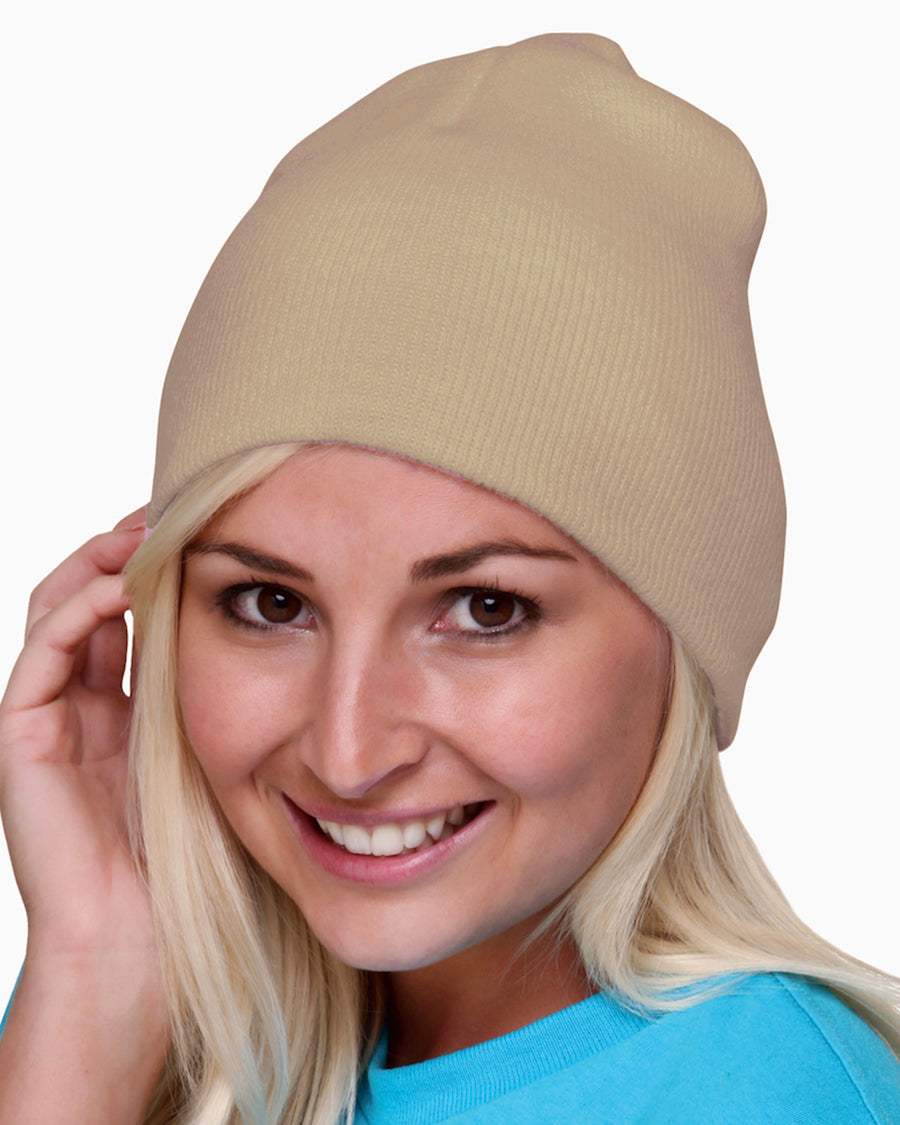 100% Acrylic Beanie - Stone