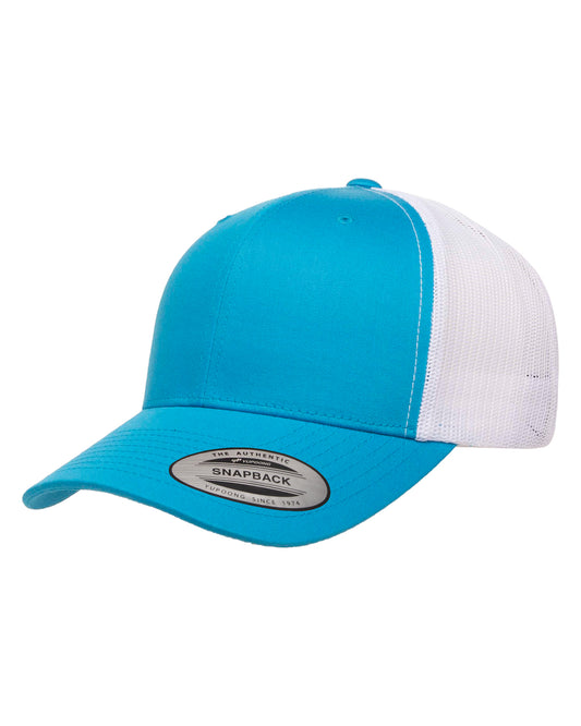 Unisex Retro Trucker Cap - Turquoise / White