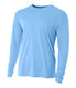 A4 NB3165 - Youth Long Sleeve Cooling Performance Crew Shirt - Light Blue