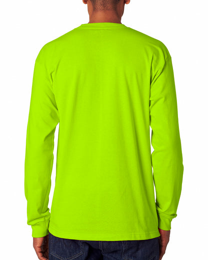 Unisex 100% Cotton Long Sleeve T-Shirt - Lime Green