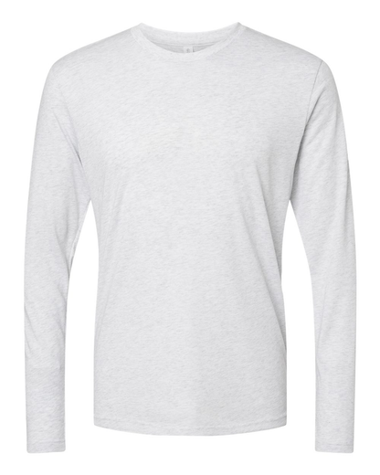 Men's Triblend Long-Sleeve Crew - Heather White