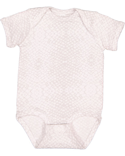 Infant Fine Jersey Bodysuit - White Reptile