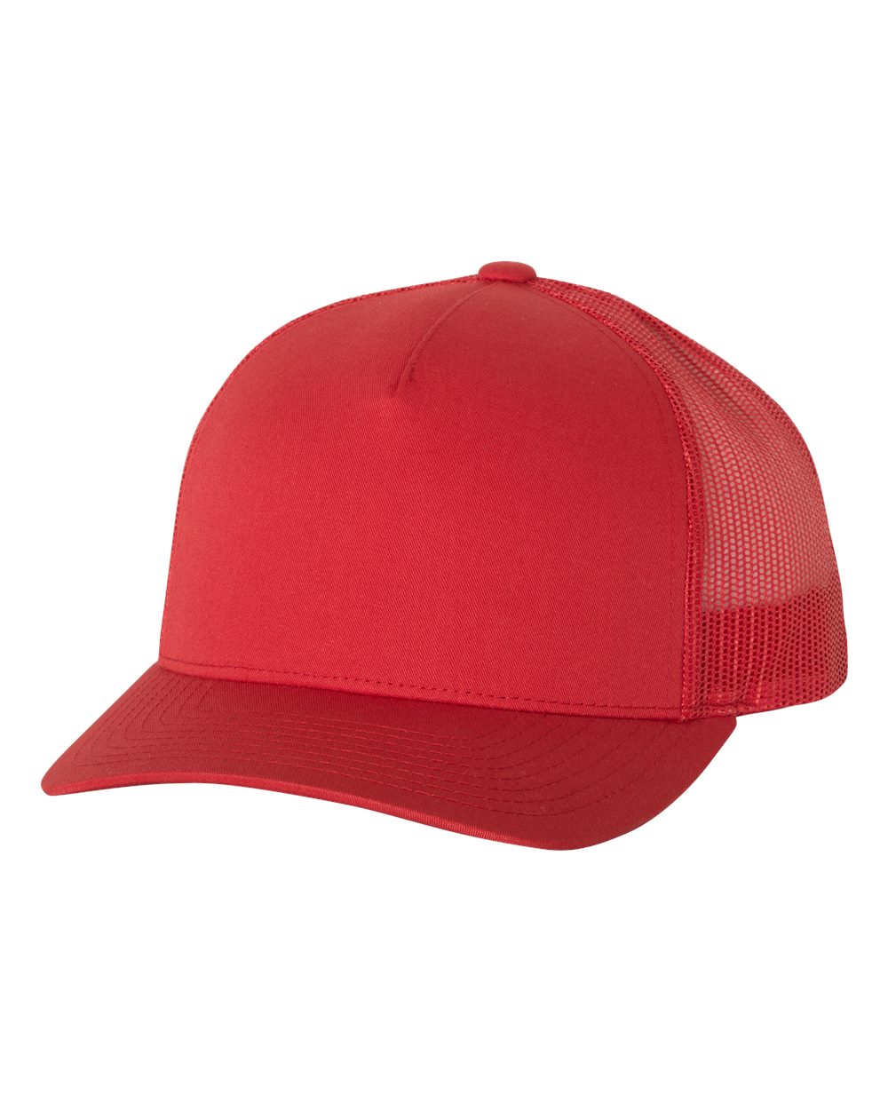 Unisex 5-Panel Retro Trucker Cap - Red